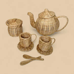 Juego de Té de Mimbre Adorable para Niños, Set de Cocina de Juguete, Juego de Té Decorativo para Juego de Roles, Regalo de Cumpleaños Perfecto - Product Image 6