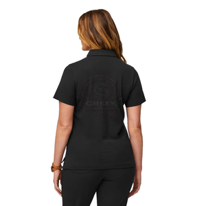 T-shirt polo élégant pour femme avec tissu léger, coupe extensible confortable, manches courtes et design décontracté élégant pour toutes les occasions - Product Image 5