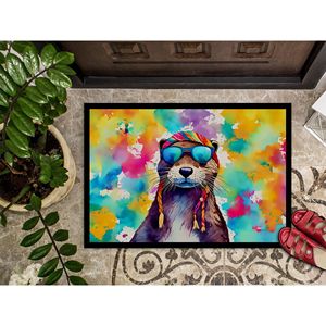 Nuevo Felpudo de nutria Animal Hippie antideslizante lavable pila baja 18H X 27W alfombra de entrada para interiores y exteriores alfombra para puerta delantera - Product Image 3
