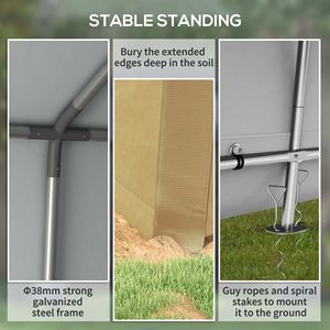 Tenda da Esterno Resistente 7x12 per Stoccaggio, Zincata Beige Impermeabile Portatile per Attrezzi e Biciclette - Product Image 5