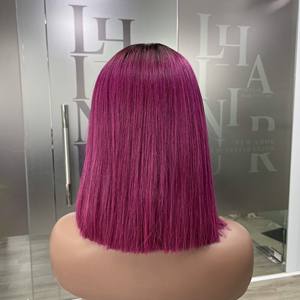 Bone Straight Ombre Dark Pink Color <b>Hair</b> <b>Extensions</b> For <b>Black</b> Woman Ombre Luxury <b>Hair</b> Strands - Product Image 4