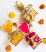 Boîte carrée en bois décorative indienne faite à la main, thème floral, pour paniers de mariage, Haldi, Mehndi, Sangeet, fête de pendaison de crémaillère, vente en gros