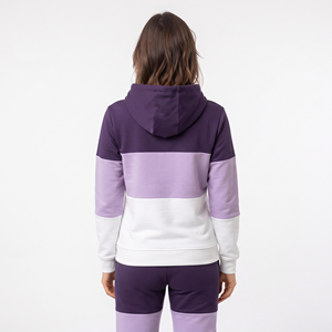 Sudadera con Capucha de Poliéster de Tres Tonos para Mujer, Estilo Casual, Bloques de Color, Tejido de Punto, Corte Regular, Manga Larga, para Invierno - Product Image 2
