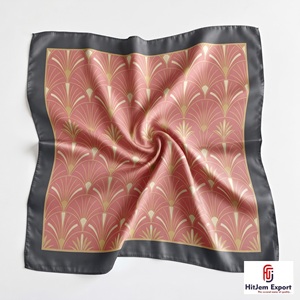 high quality custom printed <b>silk</b> feel <b>square</b> <b>scarf</b> manufacturer lightweight women fashion accessories OEM ODM supplier wholesale - Product Image 3