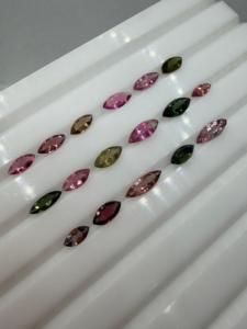Lot en gros de pierres précieuses naturelles de qualité supérieure, multi-tourmalines, taille marquise 11x4-7x4mm, polies, multicolores, avec jeu de couleurs/effet de feu, pour bijoux - Product Image 1
