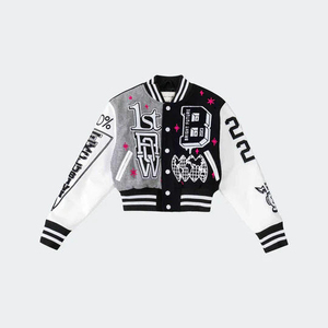 Chaquetas Varsity para Mujer con Bordado Chenille de Alta Calidad de Fabricante OEM - Chaquetas de Invierno Personalizadas con Exterior de Algodón, Resistentes al Viento y Transpirables - Product Image 1