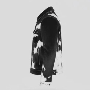 Men Genuine Cowhide <b>Racer</b> <b>Jacket</b> Full Sleeve Sleek Motorcycle Design Durable Leather Windproof Construction for Everyday Fashion - Product Image 3
