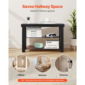 Moderna Scarpiera a 3 Ripiani in Bambù con Panca, Capacità 130 kg, Organizzatore Salvaspazio 70 x 29 x 45 cm per Ingresso di Casa - Product Image 5