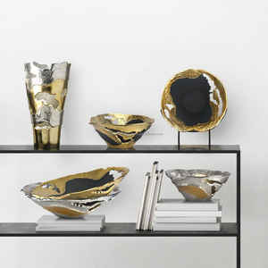 Florero de hierro decorativo para el hogar, florero dorado martillado, decoración de Metal personalizada, jarrones europeos de cristal, forma personalizada - Product Image 6