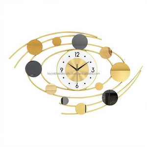 Reloj de pared silencioso de hierro de forma ovalada, diseño de Metal indio único, acabado dorado negro tallado, decorativo náutico - Product Image 5