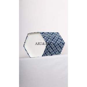 Cubo de Basura Hexagonal Plegable de Papel de Algodón Reciclado Hecho a Mano por ART&ART, Elegante, para Uso en Interiores/Exteriores, para Oficina - Product Image 5