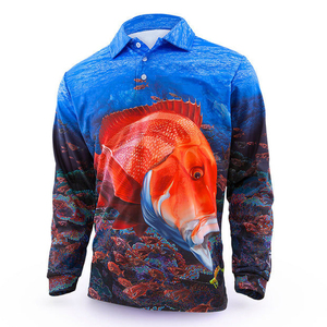 Camiseta de Pesca Polo 100% Poliéster, Material Personalizado de Secado Rápido, Manga Larga, Diseño por Sublimación, Transpirable - Product Image 1