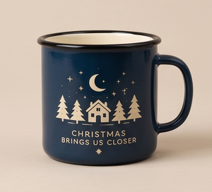 Bulk Buy Custom Printed Metal Teacup Vintage Style Iron Enamel Coffee <b>Mug</b> Outdoor Winter Wonderland Companion Featuring - Product Image 5