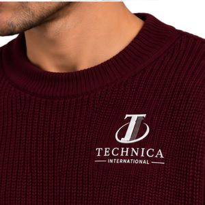 Burgundy Mens Oversized Crewneck Sweatshirt Long Sleeve Cotton Pullover Loose <b>Fit</b> Casual Streetwear Winter Fashion <b>Jumper</b> Top - Product Image 6