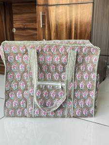Sac fourre-tout élégant en coton pour femme avec fermeture éclair sécurisée, grand sac à bandoulière pour le voyage, la plage, le shopping, les courses et le travail - Product Image 2