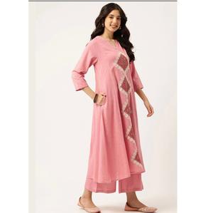 Conjunto Salwar Kameez de Algodón Slub de Lujo con Bordado Intenso y Elegante Dupatta, Traje Étnico Indio para Damas en Venta - Product Image 1