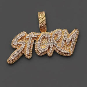 Moissanite Diamond Custom Name Pendant <b>Iced</b> <b>Out</b> Hip Hop Necklace Gold Bling <b>Chain</b> Personalized Jewelry Gift - Product Image 1