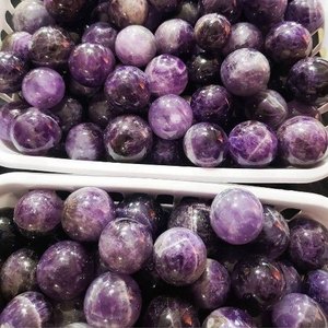 Piedra de cuarzo amatista púrpura, cristales de Chevron naturales, bola decorativa curativa, forma de cubo, cristales de ágata a granel, Bola de esfera - Product Image 1