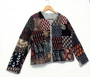 Chaqueta Acolchada de Algodón DE LA India para Mujer, Abrigo de Trabajo con Parches Hechos a Mano, Estilo Bohemio, Novedad - Product Image 6