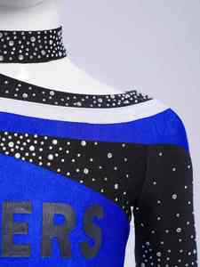 Ropa Deportiva de Alta Calidad, Transpirable, de Poliéster, para Equipos, Ropa de Baile para Niñas, Uniforme de Animadoras con Pedrería - Product Image 3