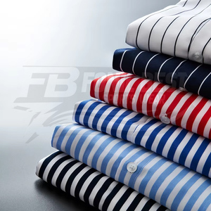 Chemise décontractée à manches longues rayée pour homme, coupe ajustée, résistante aux plis et sans repassage, conception personnalisée OEM - Product Image 4