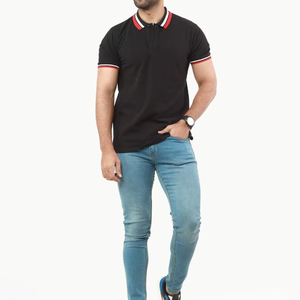 Polo ajusté en jersey tricoté avec col côtelé, logo brodé personnalisé, fournisseur en gros pour vêtements de golf, nouveauté - Product Image 3