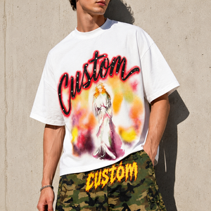 T-Shirt da Uomo Oversize di Alta Qualità con Design Personalizzato, <span class=keywords><strong>in</strong></span> Cotone con Decorazioni <span class=keywords><strong>in</strong></span> Strass - Product Image 2