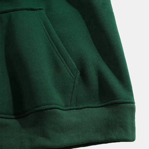 Sudadera con Capucha para Hombre, Color Verde Sólido, Estilo Casual, Tejida, Cortavientos, Estilo Hip Hop, Poliéster/Algodón, 220g, para Otoño, Tejido de Felpa - Product Image 5