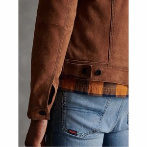 Brown <b>Suede</b> <b>Leather</b> Shirt <b>Jacket</b> - Product Image 5