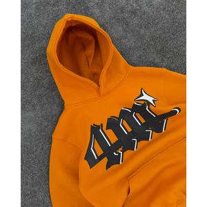 Sudadera con capucha OEM digital personalizable 444 de algodón oversize con cremallera, estilo boxy, con estampado puff, lavado ácido y parches, talla XS, con letras - Product Image 3