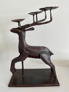 Porte-bougie décoratif en métal de luxe en forme de cerf, décoration de table rustique pour Noël, accent décoratif pour la maison - Product Image 5