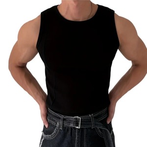 Camisetas Deportivas de Gimnasio sin Mangas para Hombre, Talla Grande, 100% Algodón, Cuello Redondo - Product Image 1