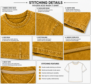 Camiseta de algodón grueso para hombre, estilo jersey, lavada con efecto stone washed, manga corta, de alta calidad, estilo urbano, último diseño, camisetas lavadas para hombre - Product Image 5