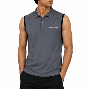 Polo sans manches pour homme, coupe athlétique, séchage rapide, style moderne, vêtements de sport, tissu premium pour polo sans manches pour homme - Product Image 1