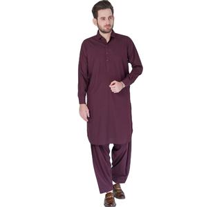 Transpirable hombres verano algodón Shalwar Kameez invierno al aire libre nueva moda manga larga liso en blanco hombres Shalwar Kameez - Product Image 3