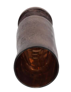 Decorative <b>Copper</b> Finish Round Aluminum Flower <b>Vase</b> Textured Handcrafted Dishwasher Safe Vessel for Kitchen Table Centerpiece - Product Image 5