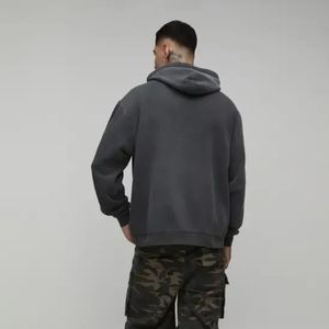 Sudadera con Capucha de Algodón Grueso de Alta Calidad para Hombre, Estampado Puff Oversize con Patrón Web, Estilo Urbano Grueso para Invierno, Fabricantes ODM - Product Image 2