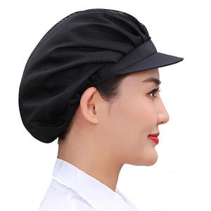 Unisex Polyester/Cotton Chef <b>Hat</b> & Bandana Head <b>Scarf</b> with Button Closure for Kitchen Restaurant Cafe Cooking Accessories - Product Image 1