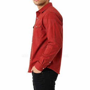 Chemises en jean pour hommes fabriquées au Pakistan, écologiques, à séchage rapide, en coton, toucher doux, aspect premium, respirantes, coupe décontractée, tendance - Product Image 2