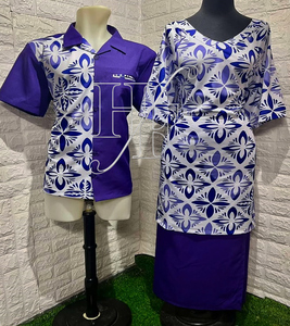 Combinaison personnalisée Samoa américaine Puletasi, robes sirène grande taille, tenues de couple - Product Image 5