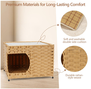 Cama para Gatos Artex HaiNam de Fibra Tejida, Rectangular, Color Sólido, Duradera, para Interiores, Todas las Estaciones, Estilo Clásico - Product Image 4