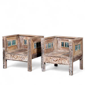 CHAISE EN TECK VIEILLI - Chaise de luxe personnalisée en bois massif de teck, qualité supérieure, décoration vintage à combiner - MOQ 1 conteneur seulement - Product Image 6