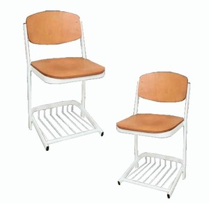 Chaise de salle de conférence avec structure en tubes CRCA thermolaqués, tôles polies, construction en contreplaqué de 12 mm, sans revêtement, standard scolaire - Product Image 5