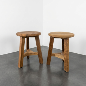 Teak Round <b>Stool</b> Factory 3 Legs Wooden Bench OEM ODM Manufacturer Direct Jepara Indonesian Furniture Export Bulk Supplier <b>Wood</b> - Product Image 2