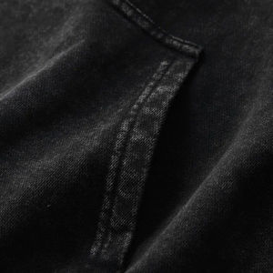 Sweat à capuche streetwear imperméable de haute qualité pour l'hiver, 100% coton French Terry, délavé à l'acide, teint uni, vintage, logo personnalisé, 2 pièces - Product Image 3