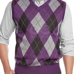 Gilet tricoté confortable pour homme, pull sans manches en fil doux, col en V, mode décontractée, fabricant de tricots - Product Image 6