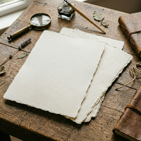 Papel A3 de 150 GSM hecho a mano con borde desflecado de algodón para acuarela, caligrafía, sin ácido, ecológico, proveedores OEM