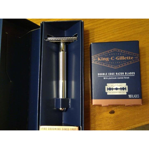 Rasoir de sécurité à double tranchant King C G-illette pour homme, outil de rasage classique de qualité supérieure avec 5 lames de rechange à double tranchant de précision - Product Image 4