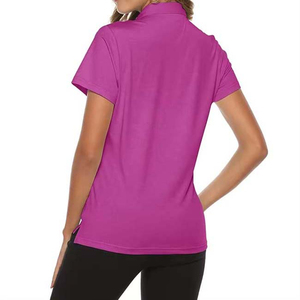Camiseta de Golf de Manga Corta para Mujer, de Alta Calidad, Transpirable, Sólida, Personalizada con Bordado, Unisex, Casual, Lisa, Ajustada, con Logotipo Frontal - Product Image 4