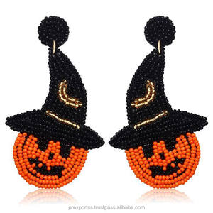 Pendientes de Aro Estilo Bohemio de Mardi Gras, Hechos a Mano con Cuentas de Semillas, Accesorio de Disfraz para Fiesta de Carnaval para Mujeres y Niñas - Product Image 5